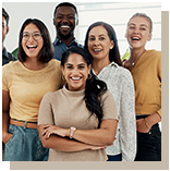 Group of young people smiling