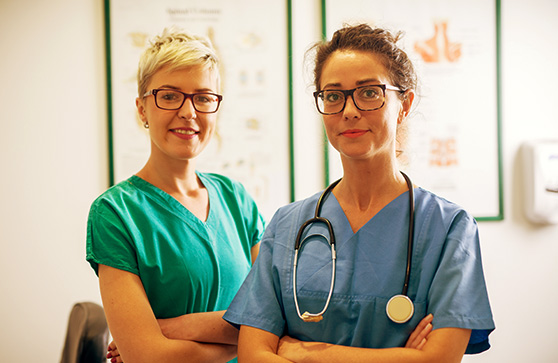 Two women medical professionals