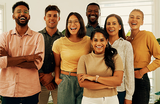 Group of young people smiling