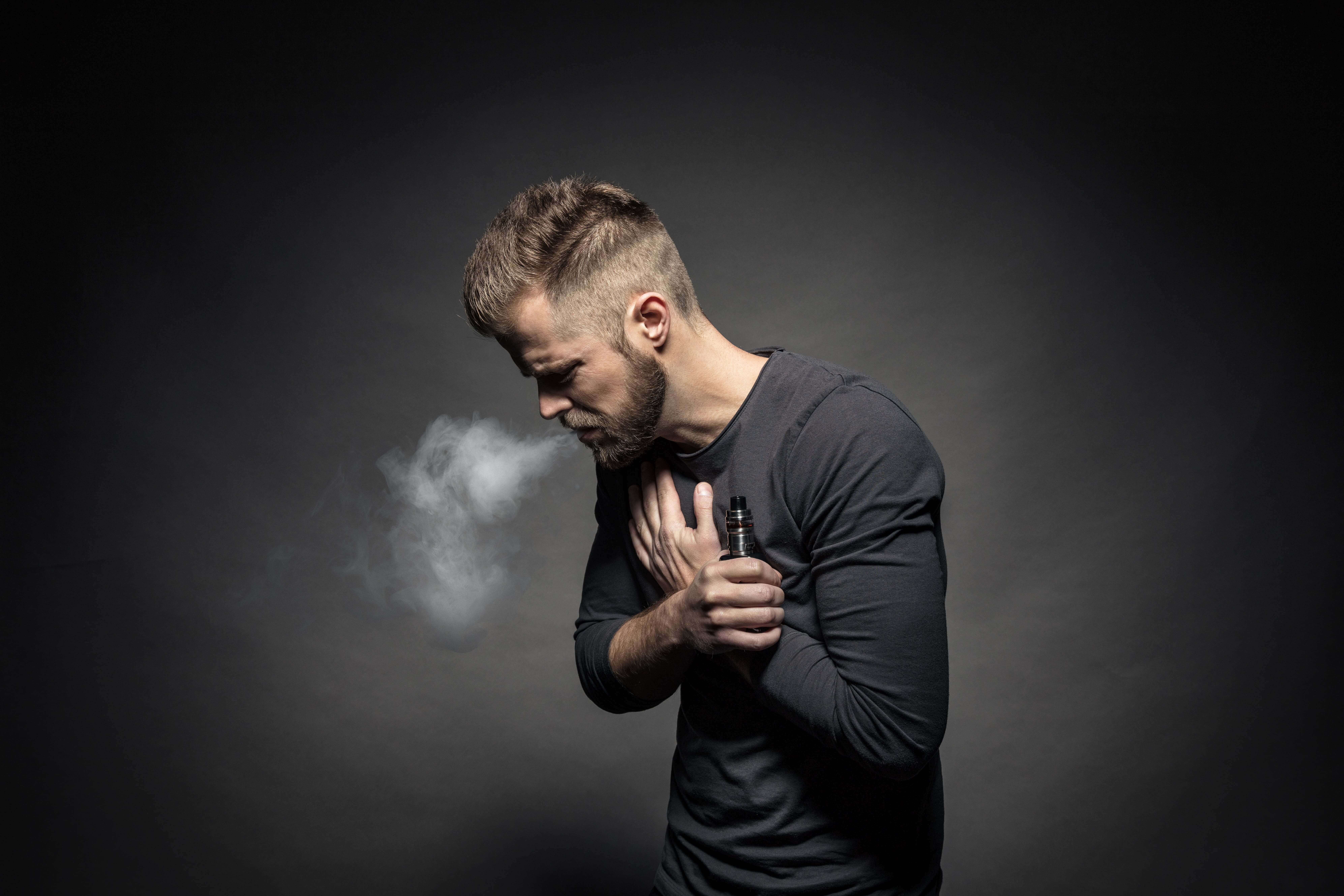 teen coughing after vaping